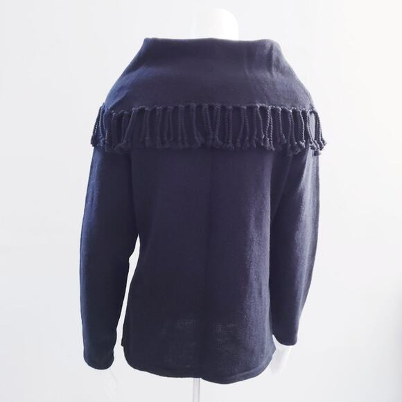 Erika Embroidered Tasseled Cowl Neck Sweater Medium - Picture 4 of 10